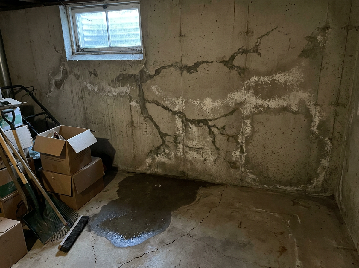 Basement waterproofing before