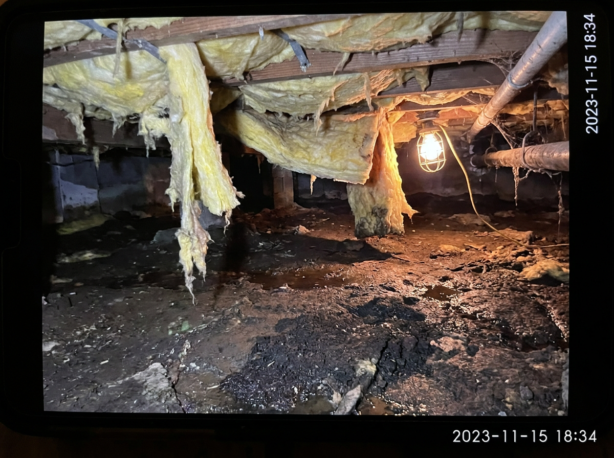 Crawl space encapsulation before